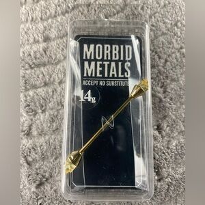 Morbid Metals - Industrial Surgical Steel - Gold Clear Crystal - 14g